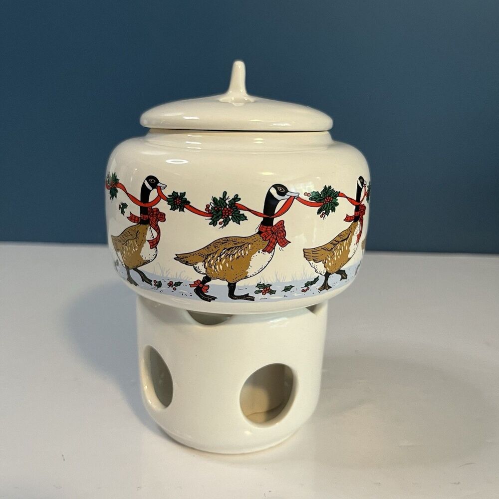Vintage Potpourri Press Christmas Geese Room Scenter 1987 5.75”H